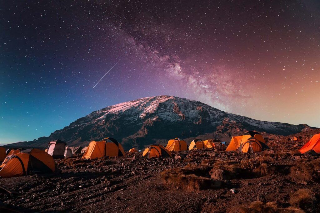 noche en el monte Kilimanjaro